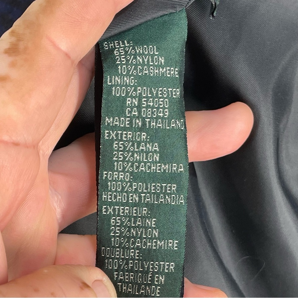 Lauren Ralph Lauren Wool Cashmere Tartan Blazer Green Navy Size 10 Petite - Picture 15 of 17